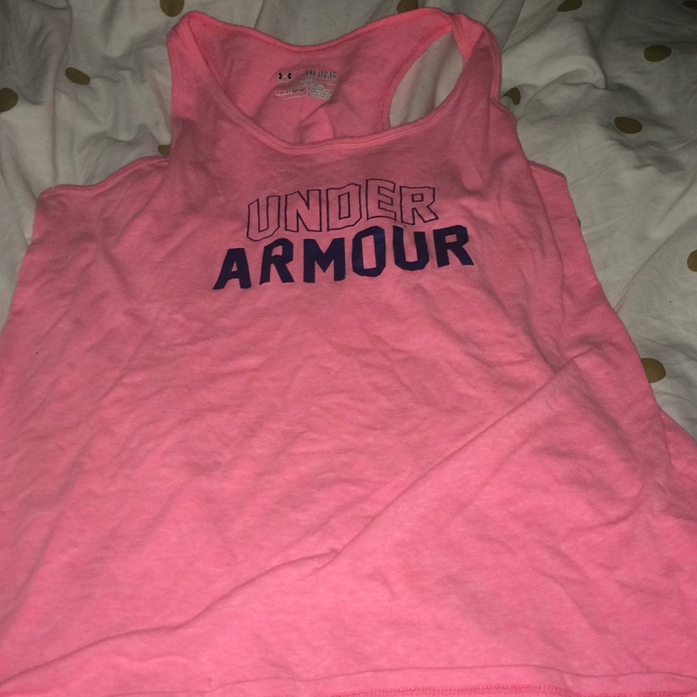pink under armour work out top